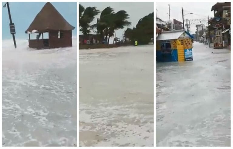 Se inunda Holbox debido al norte que afecta las costas de Quintana Roo