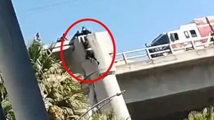 Joven se avienta desde un puente en CDMX y sobrevive