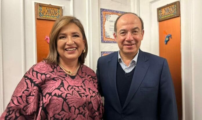 Xóchitl Gálvez, la aspirante presidencial de la oposición se reunió con el expresidente Felipe Calderón Hinojosa.
