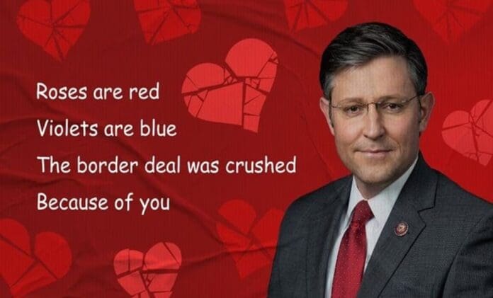 Casa Blanca envía mensaje de “San Valentín” a líder republicano por fracaso de plan fronterizo