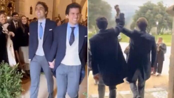 VIDEO Fiesta de matrimonio gay en capilla católica desata escándalo en España