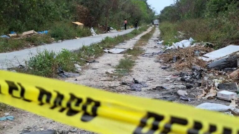 Descubren restos humanos en camino de terracería en la 213 de Cancún