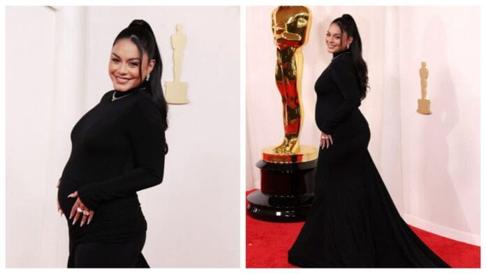 Vanessa Hudgens revela en la alfombra roja de los Oscar 2024 que está embarazada de su primer hijo