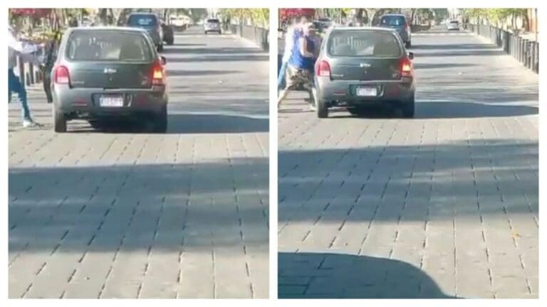 Un chofer de transporte público y un conductor protagonizan riña en Morelia