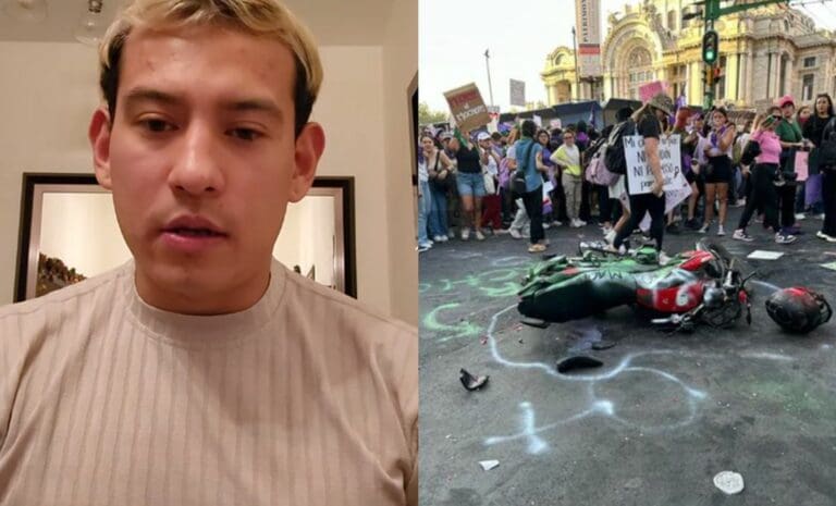 Motociclista que agredió a mujeres en marcha del 8M pide donaciones; busca recaudar 6 millones de pesos