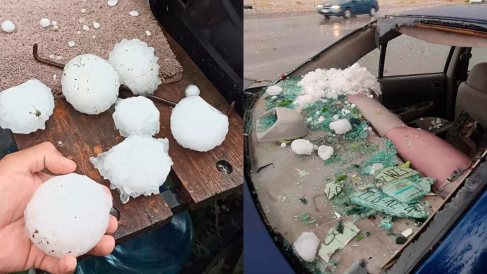 VIDEO Granizo del tamaño de pelotas de béisbol provoca daños en Coahuila