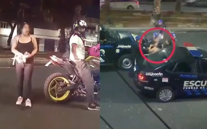 Mujer insulta y agrede a policías; uniformada la somete con jalón de cabello