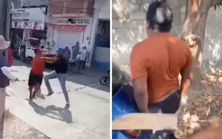 Sujetos agarran a tablazos a hombre que se negó a pagar derecho de piso en Tonalá, Chiapas