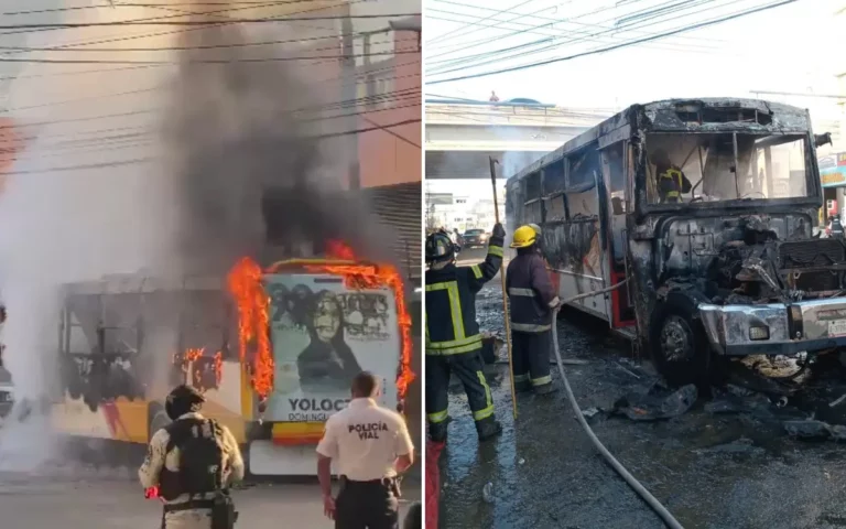 VIDEO: Sujetos armados incendian camión urbano frente al Mercado Central de Acapulco