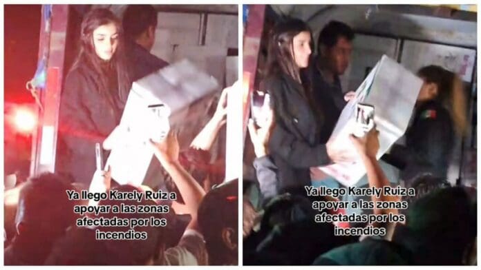 Karely Ruiz llega a Veracruz con viveres para los damnificados tras incendios