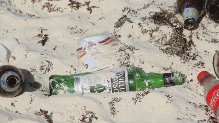 Botellas y latas de cerveza representan más del 40% de basura que se genera en las playas de Cancún
