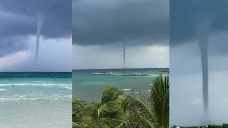 Emiten autoridades recomendaciones de cómo actuar ante una tromba marina como la de Xpu Ha