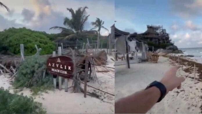 Denuncian al hotel Azulik de Tulum por privatizar playa pública