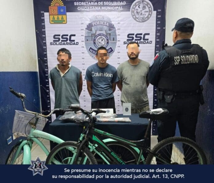 Detienen a tres sujetos en Playa del Carmen cuando pretendían robar una bicicleta