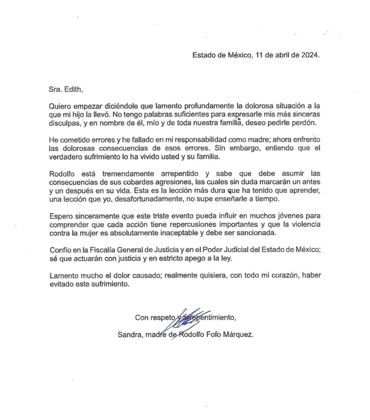 Madre de Fofo Márquez pide disculpas a mujer golpeada por influencer