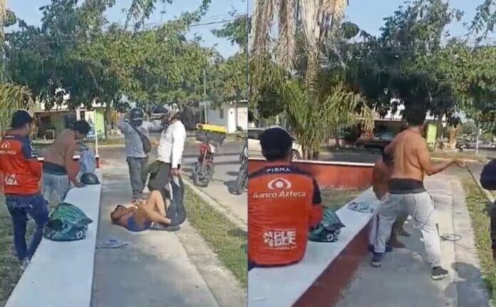 Motorepartidores aplican justicia contra ladrón en Chetumal
