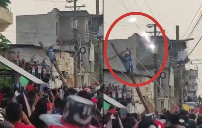 Joven que interpretaba a Jesús en viacrucis casi muere electrocutado