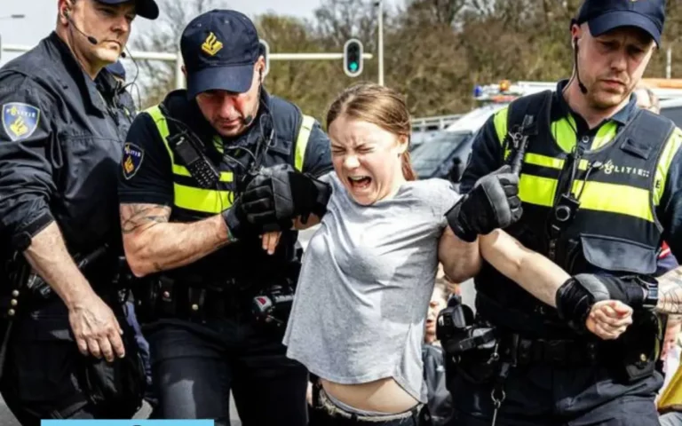 VIDEO: Detienen a Greta Thunberg durante una protesta en Países Bajos
