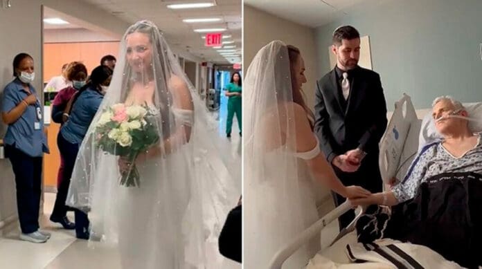 Novia celebra su boda en un hospital para que su padre estuviera presente 