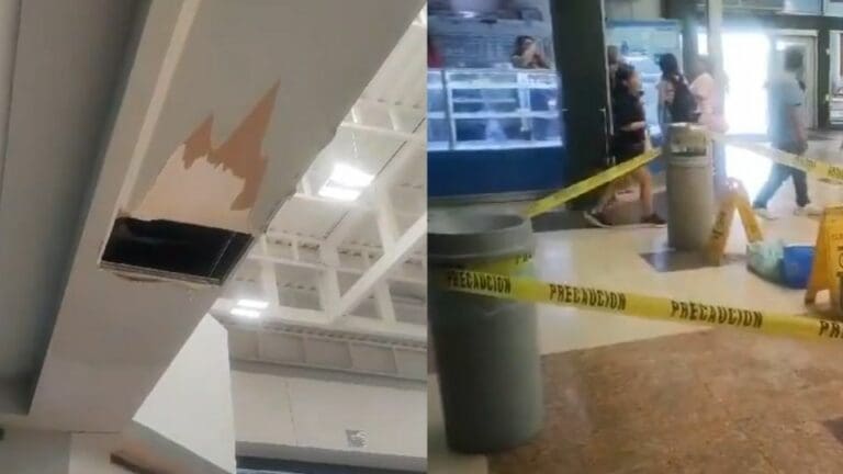Se cae el techo dentro de tienda Soriana en Monterrey; hay dos heridos