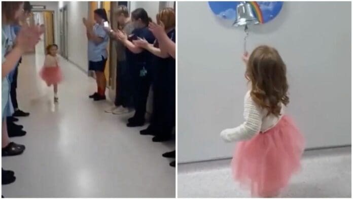 Niña conmueve a las redes sociales tras festejar que venció el cáncer