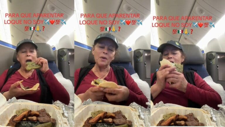 Video: Mujer come tacos de carne asada en primera clase de avión y recibe críticas