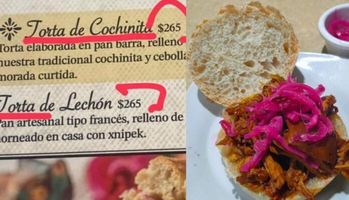 Ahora criticaron al aeropuerto de Mérida, Yucatán, luego que se dieran a conocer los precios de las tortas de cochinita y de lechón.