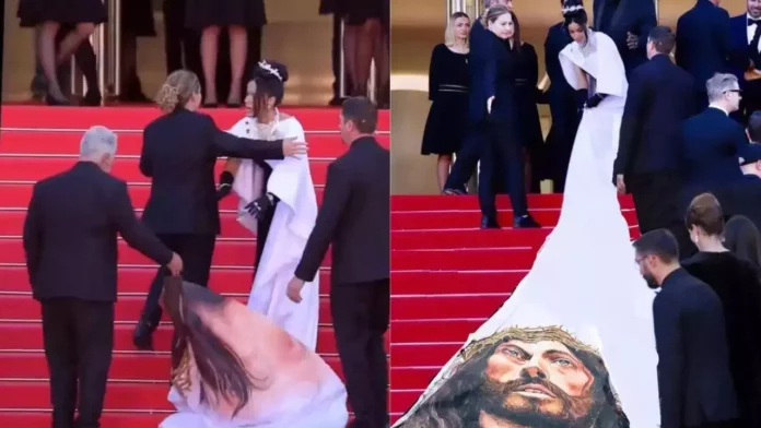 Impiden a una actriz mostrar una capa con un Cristo gigante en la alfombra roja de Cannes
