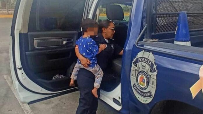 Rescatan a menor de dos años extraviado en la avenida CTM de Playa del Carmen