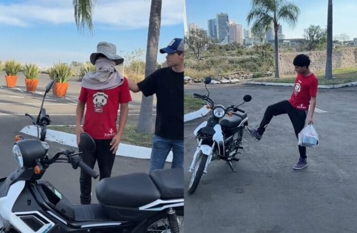 Vendedor ambulante rechaza motocicleta nueva que regalaba influencer porque 