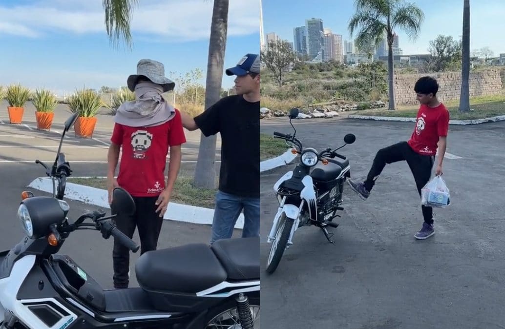 Vendedor ambulante rechaza motocicleta nueva que regalaba influencer HotSpanish porque "no le gustó"