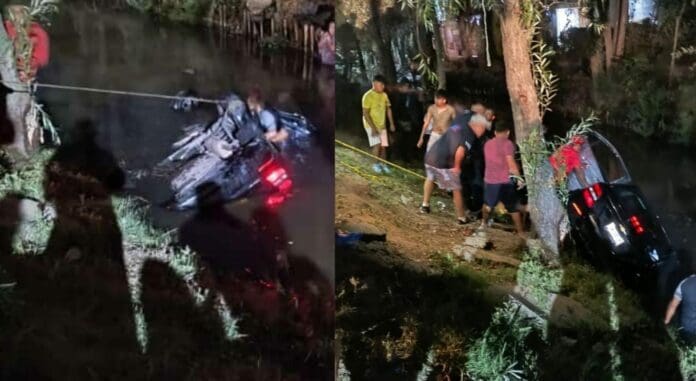 Un lamentable percance en Xochimilco causó la muerte de dos personas que iban a bordo de un automóvil de color negro que se fue a un canal.