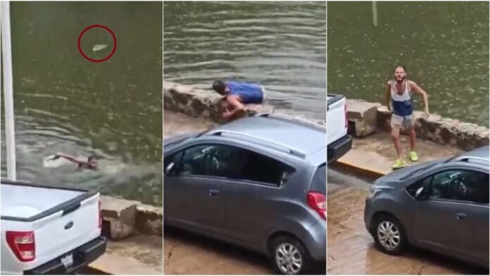 Hombre se salva de ser devorado por 7 cocodrilos en laguna de Tabasco