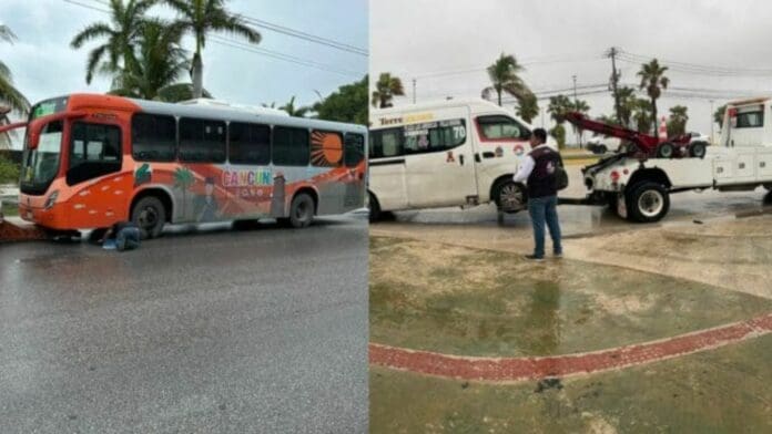 Sancionan a dos choferes que circularon por pasos peatonales en Cancún; perderían sus licencias de conducir
