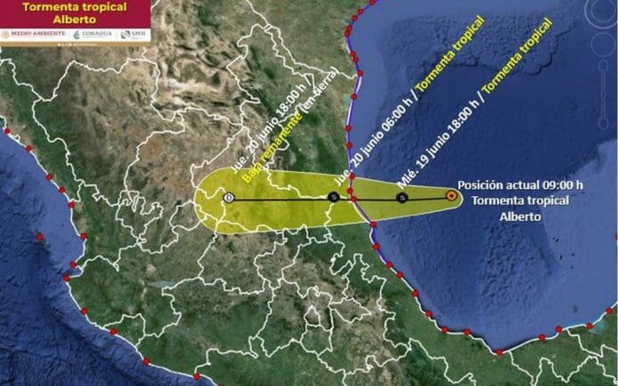 Tormenta tropical Alberto se forma en el Golfo de México