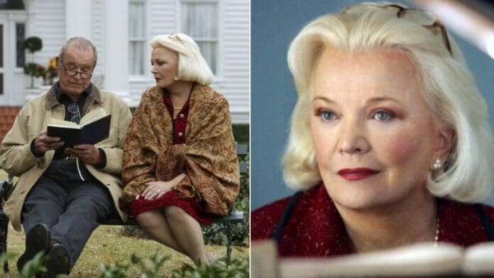 Gena Rowlands, actriz de 'Diario de una pasión', padece Alzheimer como su personaje en la película