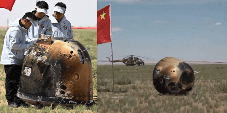 Nave china vuelve a la Tierra con las primeras muestras rocosas de la cara oculta de la Luna