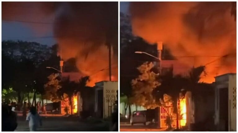 Registran fuerte explosión en una casa del fraccionamiento Tierra Maya en Cancún
