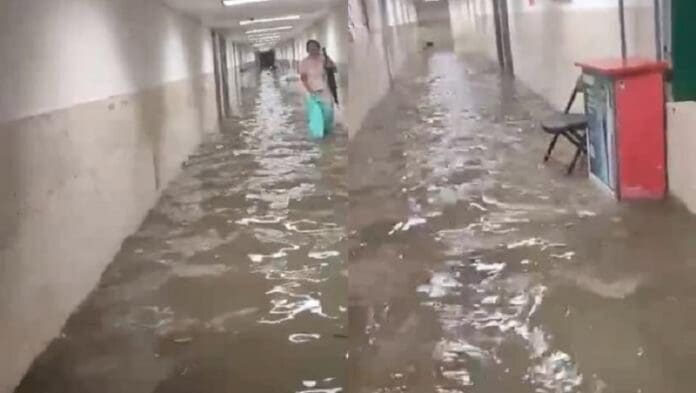 Hospital del IMSS en Tamaulipas se inunda tras fuertes lluvias