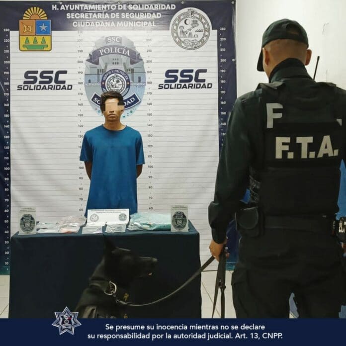 Arresta Policía de Solidaridad a sujeto por presuntos Delitos contra la Salud, en Villas del Sol