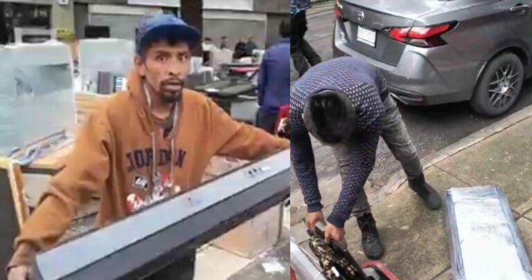 Desalojaron una escuela de música en la Ciudad de México y algunos aprovecharon para hacer rapiña de instrumentos.