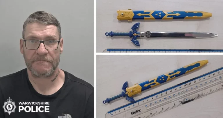 Hombre es arrestado por llevar una replica de la espada de Zelda