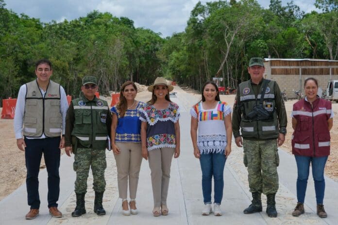 Video Mara Lezama y SEDENA supervisan el 47% de avance de la obra “Puerta al Mar” en Felipe Carrillo Puerto