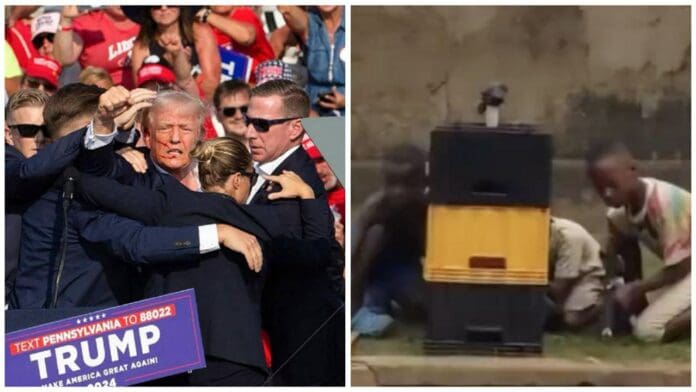 Niños en Uganda recrean el atentado contra Donald Trump