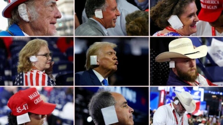 Video: Asistentes a la Convención Republicana imponen moda usando vendaje en la oreja como Trump