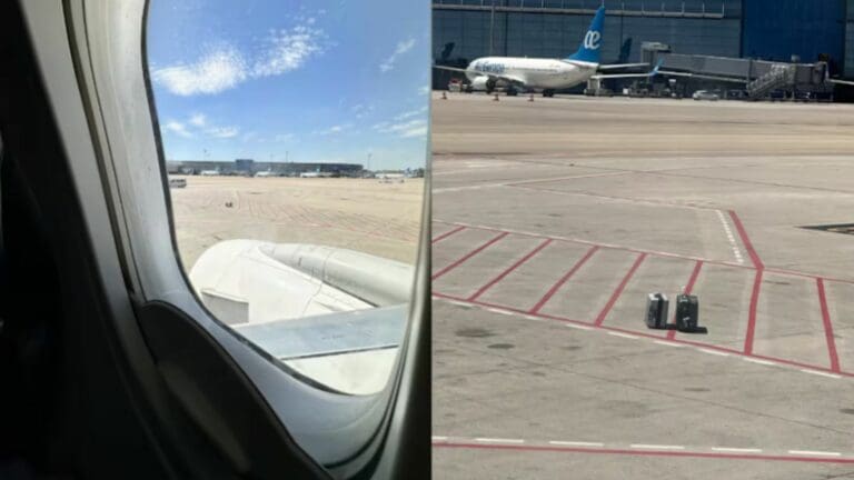 Pasajero descubre que el personal de la aerolínea en la que viajaba olvidó sus maletas en plena pista