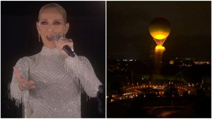 Céline Dion cantó en inauguración de París 2024 mientras un globo aerostático encendió el pebetero