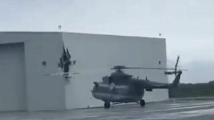 Video: Helicóptero de la Guardia Nacional daña hangar del aeropuerto de San Luis Potosí