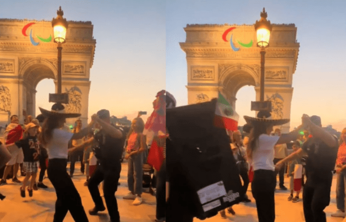 VIDEO: Mexicana pone a bailar a policía francés en Paris y su reacción se viraliza