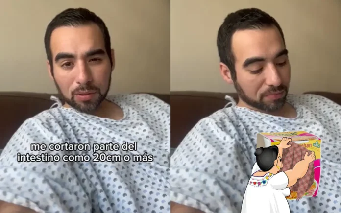 Hombre come sopa instantánea y le quitan 20 centímetros del intestino
